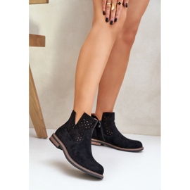 Botas lisadas com uma parte superior preta superior aberta preto 2 Botas lisadas com uma parte superior preta superior aberta preto 2