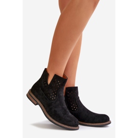 Botas lisadas com uma parte superior preta superior aberta preto 1 Botas lisadas com uma parte superior preta superior aberta preto 1