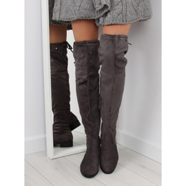 Botas mosqueteiras cinzentas H182 marrom cinza multicolorido 2