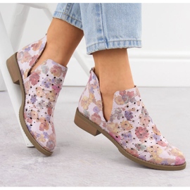 Botas abertas femininas inseridas em flores brancas M. Daszyński SA62-102 branco 1