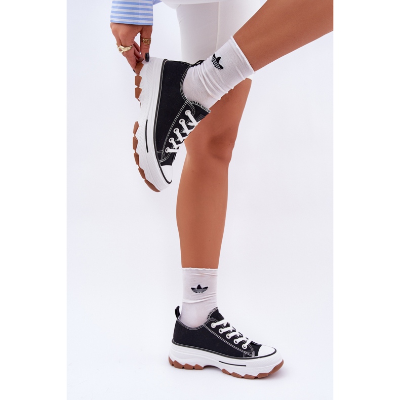 News Tênis femininos baixos na plataforma preta preto 2