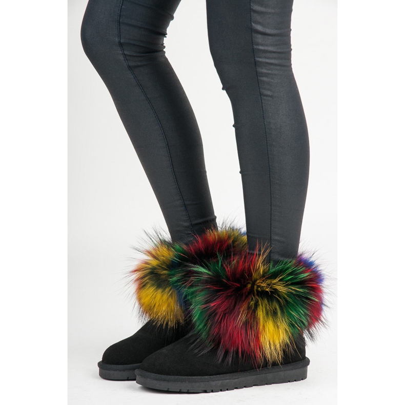 Dimar Mukluki de couro multicolorido preto 1