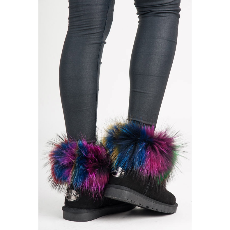 Dimar Mukluki de couro multicolorido preto 2