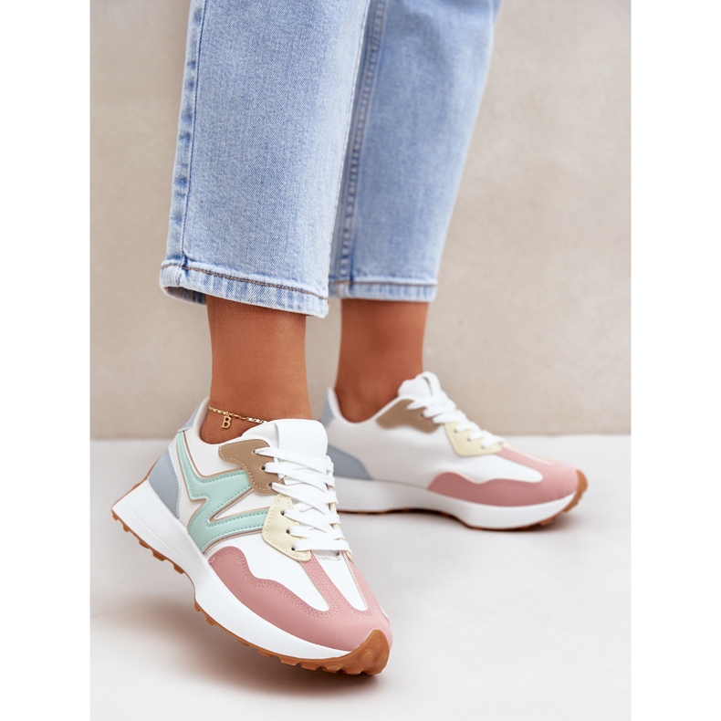 Tênis de tênis de sapatos esportivos multikolor rosa 2