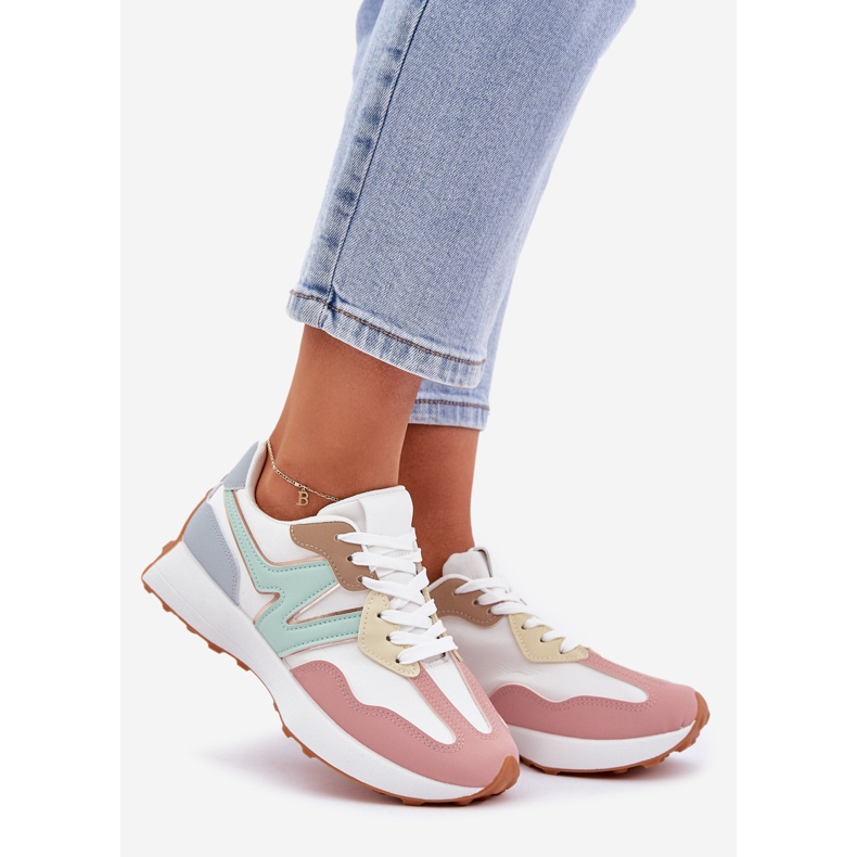 Tênis de tênis de sapatos esportivos multikolor rosa 1