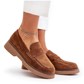 Bellucci Mocassins clássicos femininos com camurça Eco Brown marrom 5