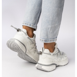 Tênis esportivos femininos-brancos e cinza branco/cinza 2