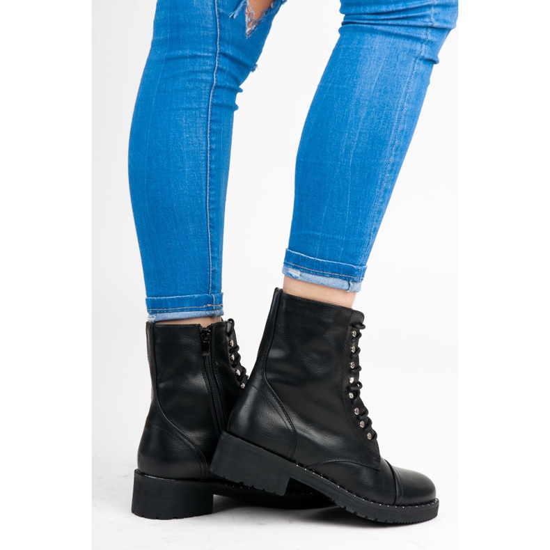 Anesia Paris Botins pretos amarrados 2