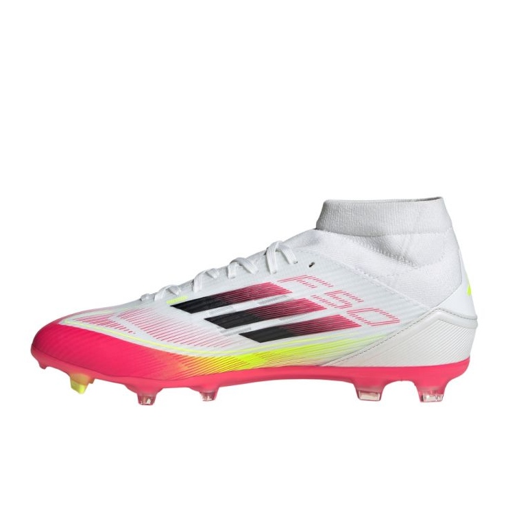 Adidas F50 League FG/MG Mid Ji0434 Sapatos de futebol branco e vermelho 1