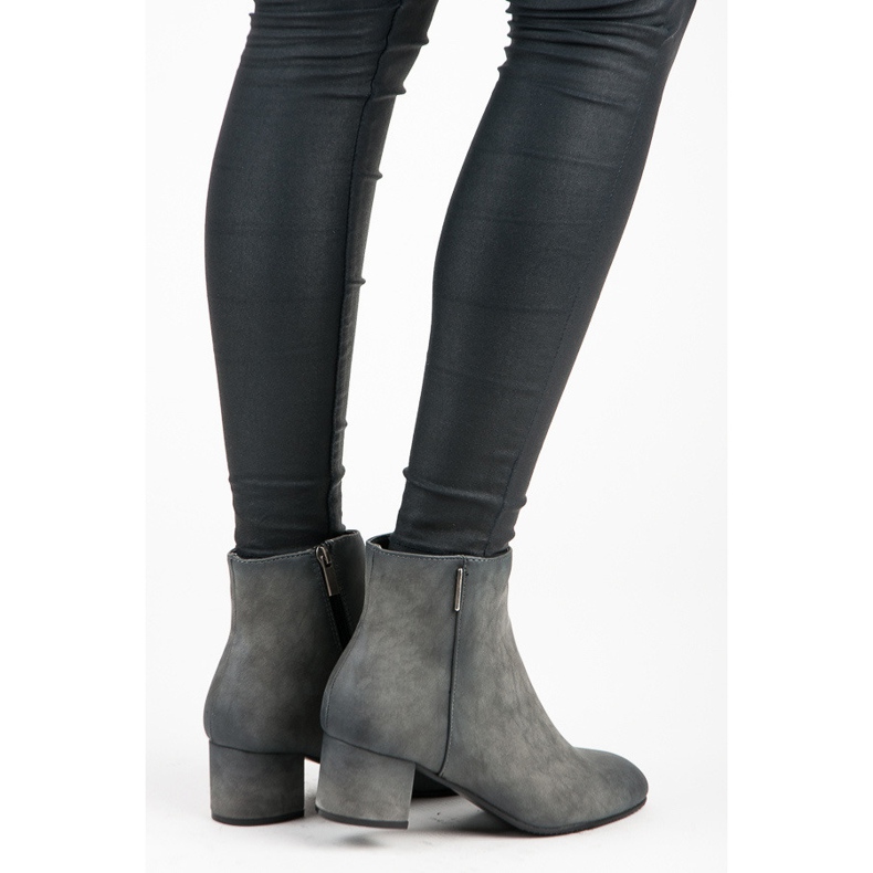 Vinceza Botas de salto baixo cinza 1