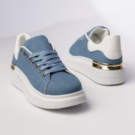 Tênis esportivos azuis femininos azul 1