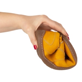 Olivier Sapatos de couro minimalista de pés descalços femininos 1082 Nubuk Mustard amarelo 2