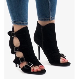 Botas trabalhadoras de camurça pretas de mulher preto 1