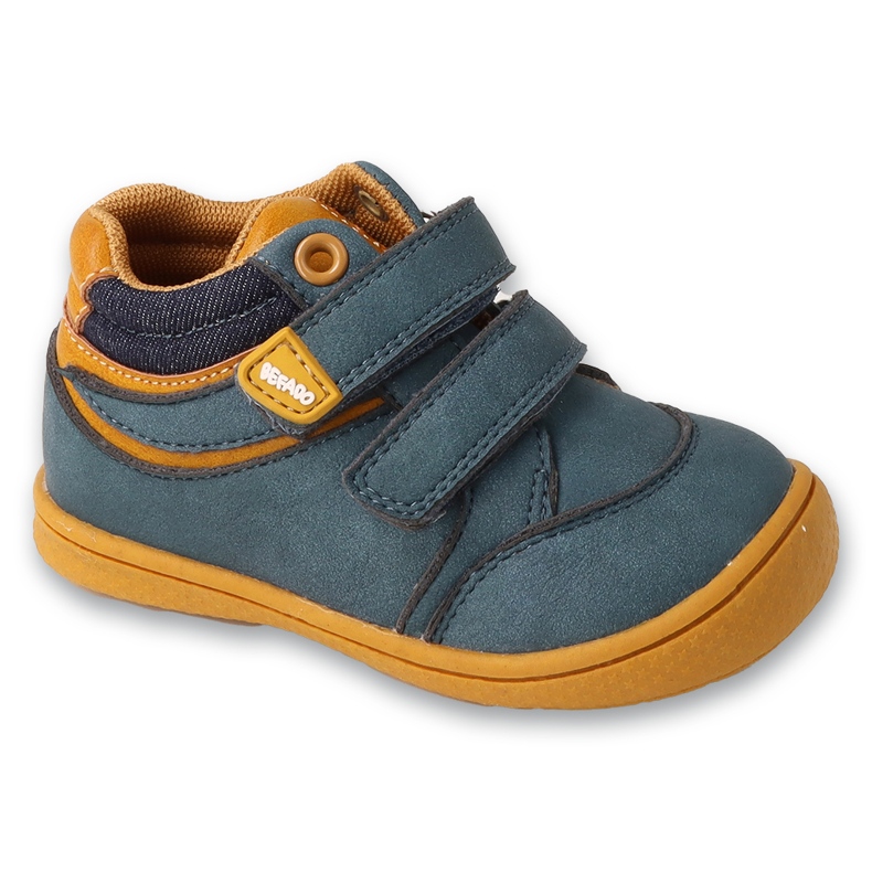 Calçado infantil Befado com velcro 169P033, inserção em couro, azul 1