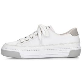 White Rieker L8847-80 Sapatos esportivos de couro feminino branco 2