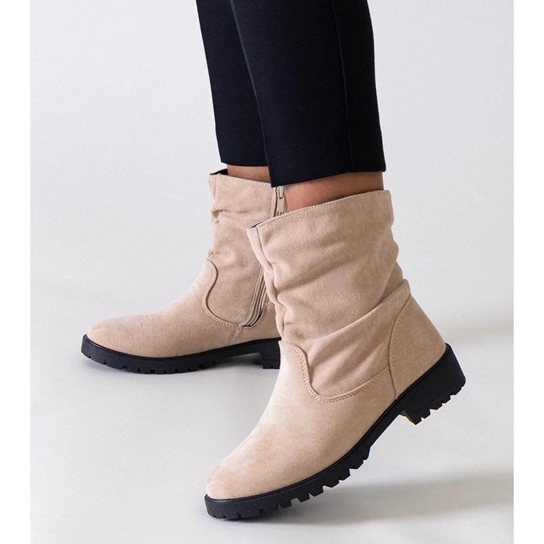 Botas de inverno femininas negras com sola grossa, botins pretos com zíper 1
