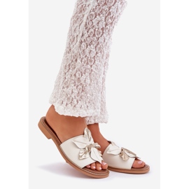 Flippers com decoração de couro natural zazoo 3667 branco 1 Flippers com decoração de couro natural zazoo 3667 branco 1