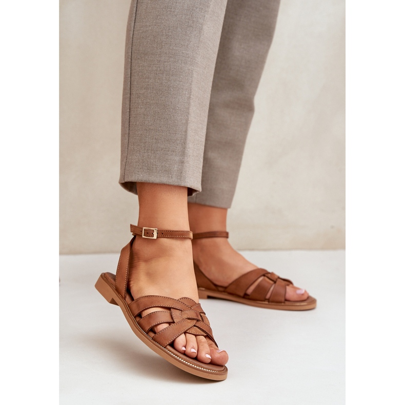 Zazoo 3688 Camel Flat Football Sandals marrom 2