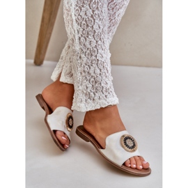 Lewski Shoes Chinelos de couro com Lewski 3047/O -Golden limpo dourado 2