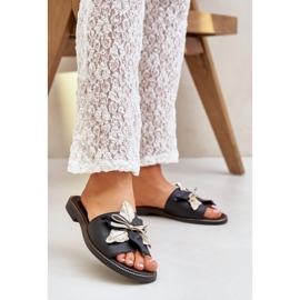 Flippers com decoração de couro natural zazoo 3574/z preto 2