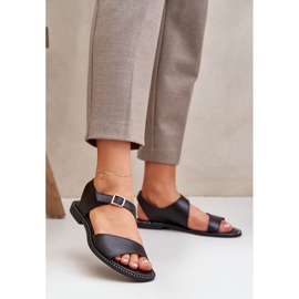 Zazoo 3014 sandálias planas femininas preto 2