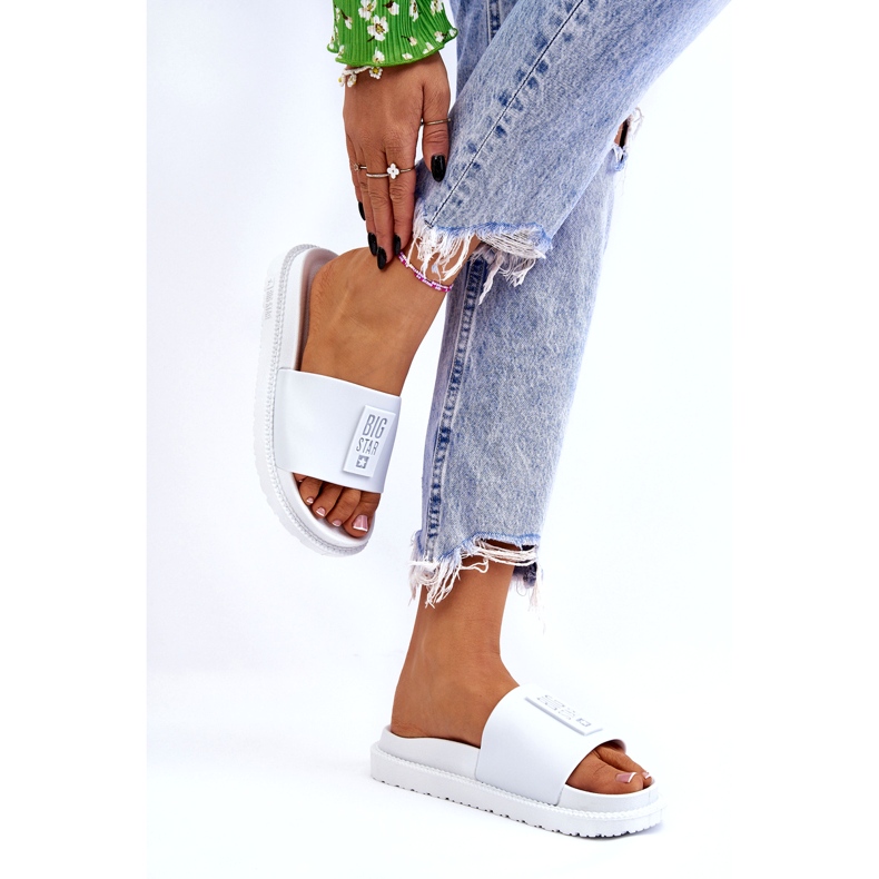 Chinelos femininos Big Star LL274428 branco 3