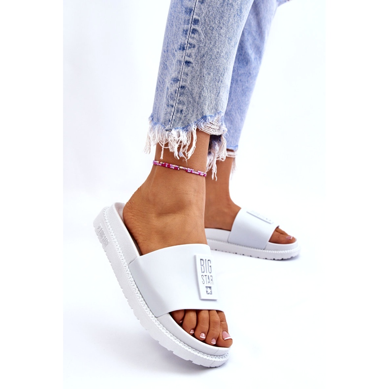 Chinelos femininos Big Star LL274428 branco 1
