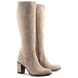 Olivier Botas quentes femininas em poste bege 2