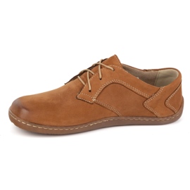 Olivier Sapatos de couro minimalista de pés descalços femininos 1082 NUBUK BROWN marrom 2