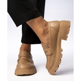 Mulheres via giulia kaki mocassins marrom 1