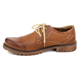 Sapatos de couro masculinos Olivier 312GT com um pé marrom perfurado 1