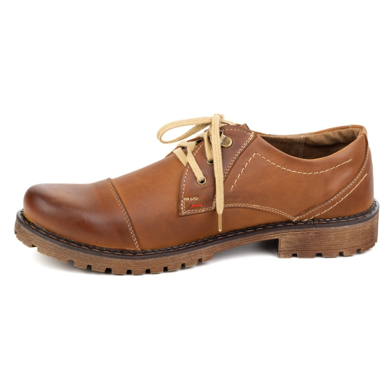 Sapatos de couro masculinos Olivier 312GT com um pé marrom perfurado castanho 1
