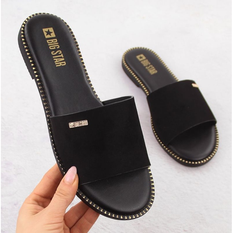 Slippers femininos Big Star RR274618 Black preto 1