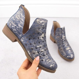 M.Daszyński Botas de couro feminino M. Daszyński SA62-102 azul 1 M.Daszyński Botas de couro feminino M. Daszyński SA62-102 azul 1