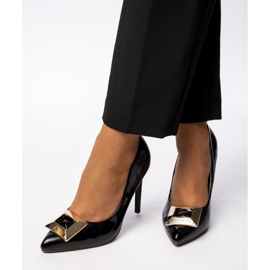 Bombas pretas de prestígio feminino preto 2