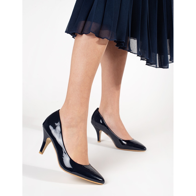 Salto envernizado azul marinho 1