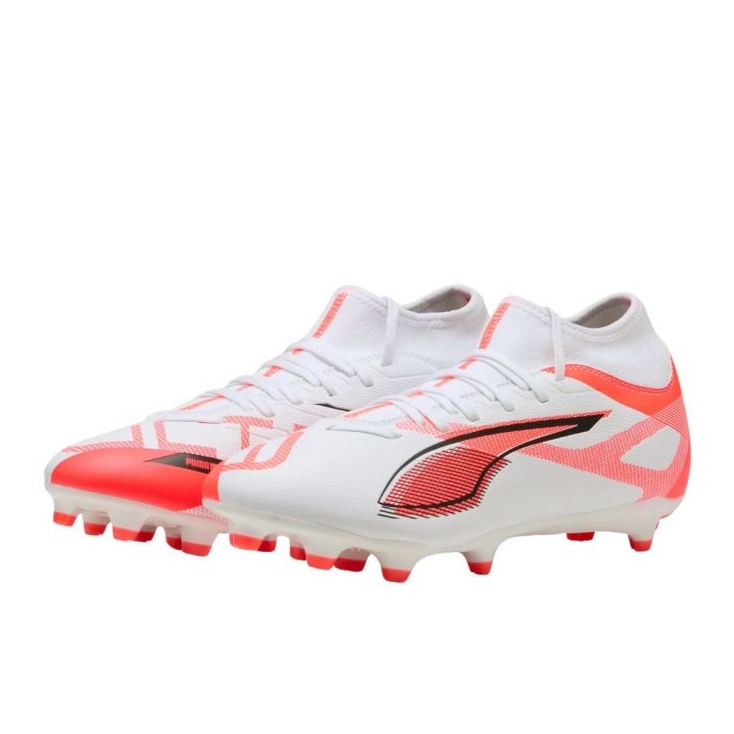 Puma Ultra 5 Play+ FG/AG 108168 01 Sapatos de futebol branco 1