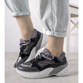 D/GMR Tênis preto com sola alta Rude prata 1