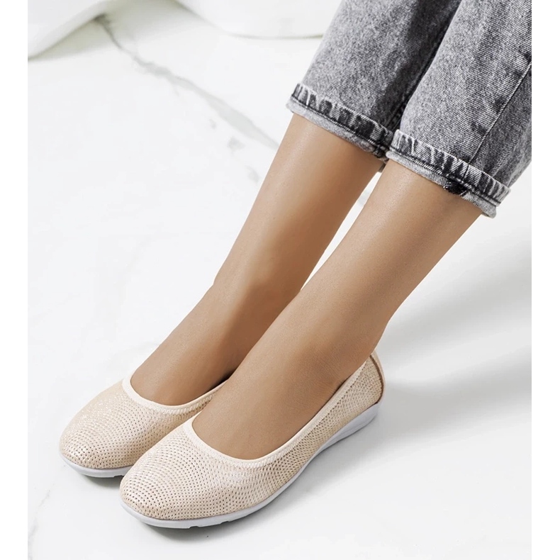 D/GMR Bailarinas Elmas de couro bege 1 D/GMR Bailarinas Elmas de couro bege 1