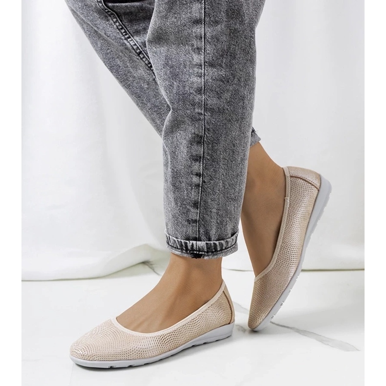 D/GMR Bailarinas Elmas de couro bege 2 D/GMR Bailarinas Elmas de couro bege 2