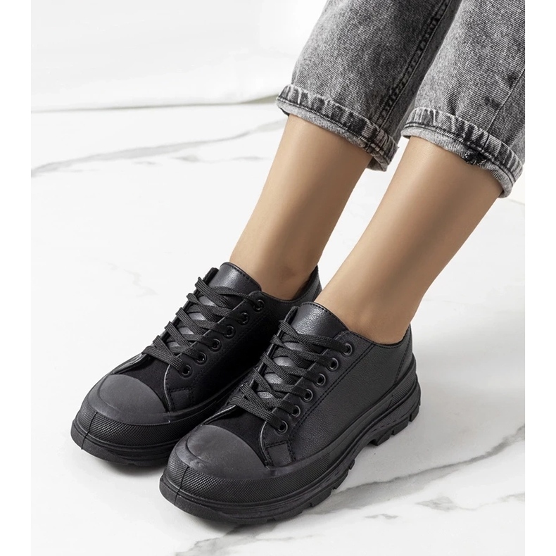 D/GMR Tênis preto em uma sola grossa de Nurbik 1