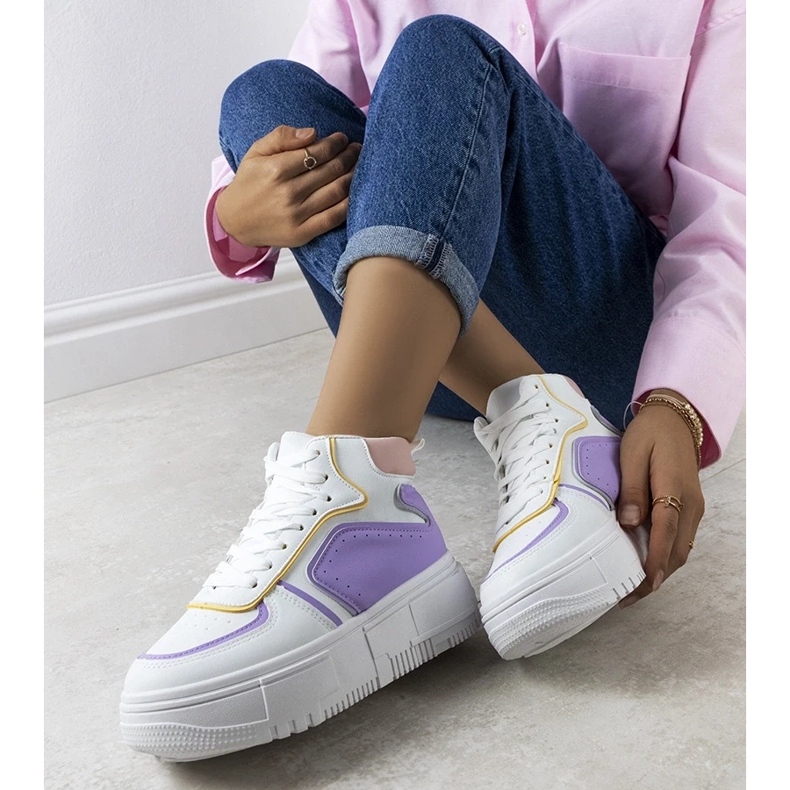 D/GMR Tênis Zetta branco e roxo 2 D/GMR Tênis Zetta branco e roxo 2