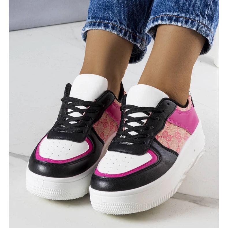 D/GMR Tênis feminino rosa e preto Luzia 2