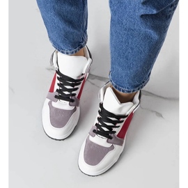 D/GMR Tênis cano alto branco e vermelho Elizabeth 2