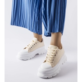 D/GMR Tênis plataforma alta bege Kari. 1