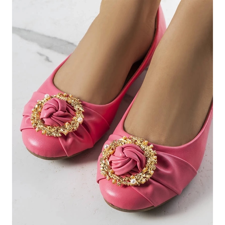 D/GMR Bailarinas rosa com enfeites de ouro de Antoinette 1