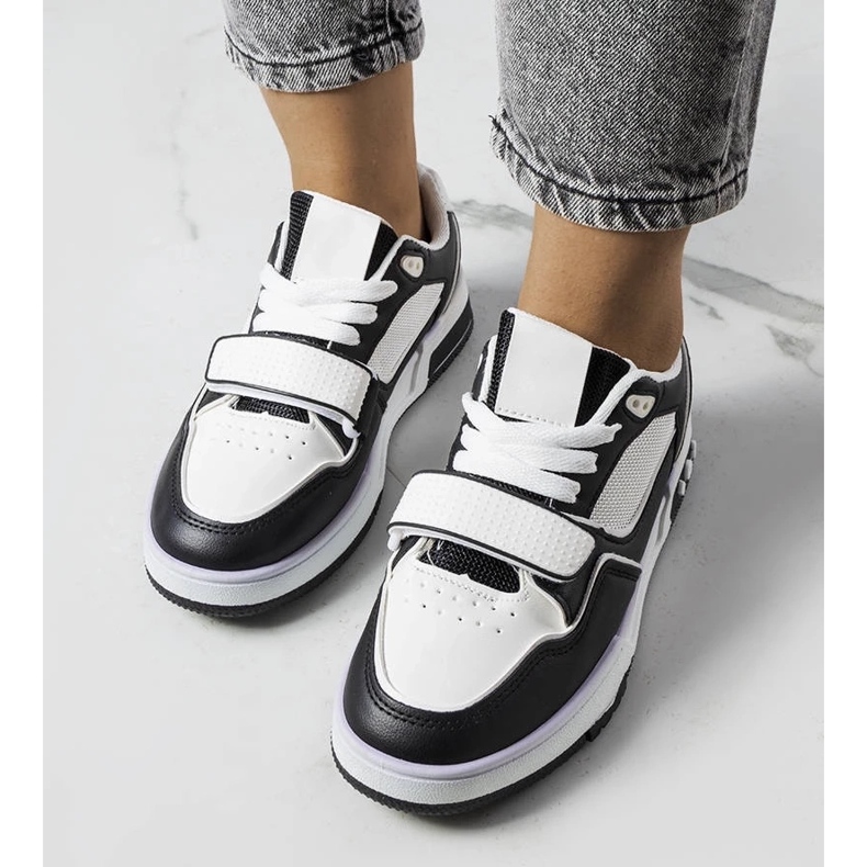 D/GMR Sapatilhas pretas de mulher Ollie branco 2