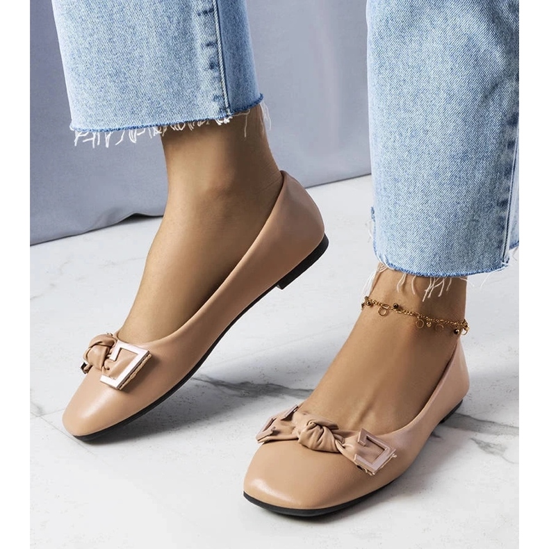 D/GMR Bailarinas bege com laço da Tabitha 1