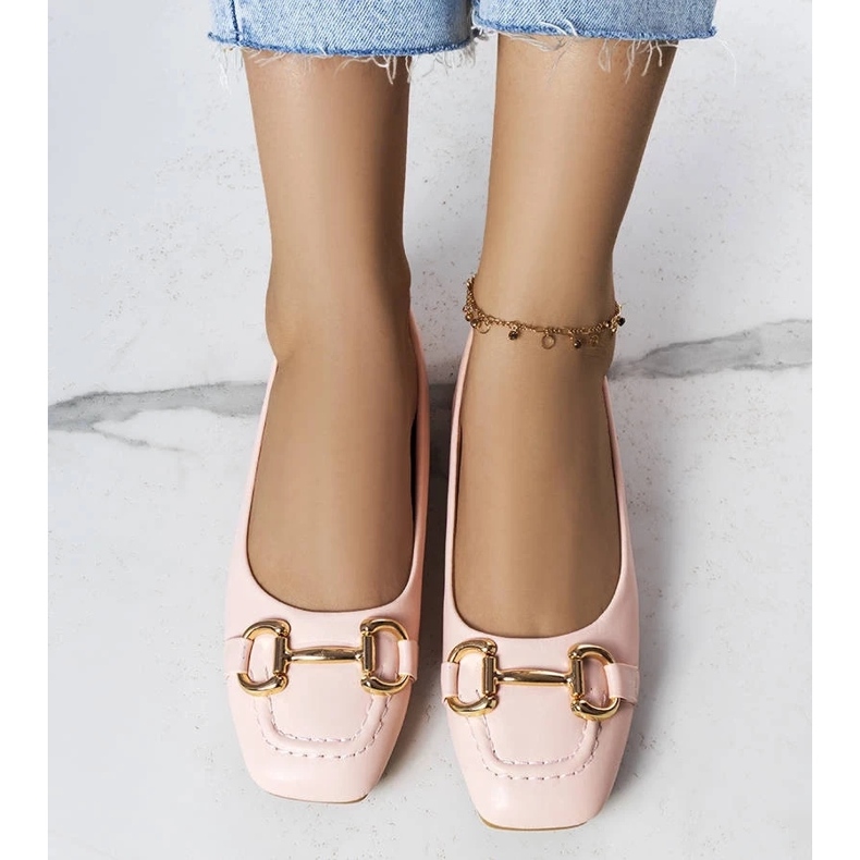 D/GMR Bailarinas rosa com enfeites de ouro de Iris 1