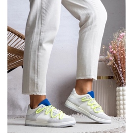 D/GMR Tênis cinza tênis femininos com cadarços neon arcobaleno 1